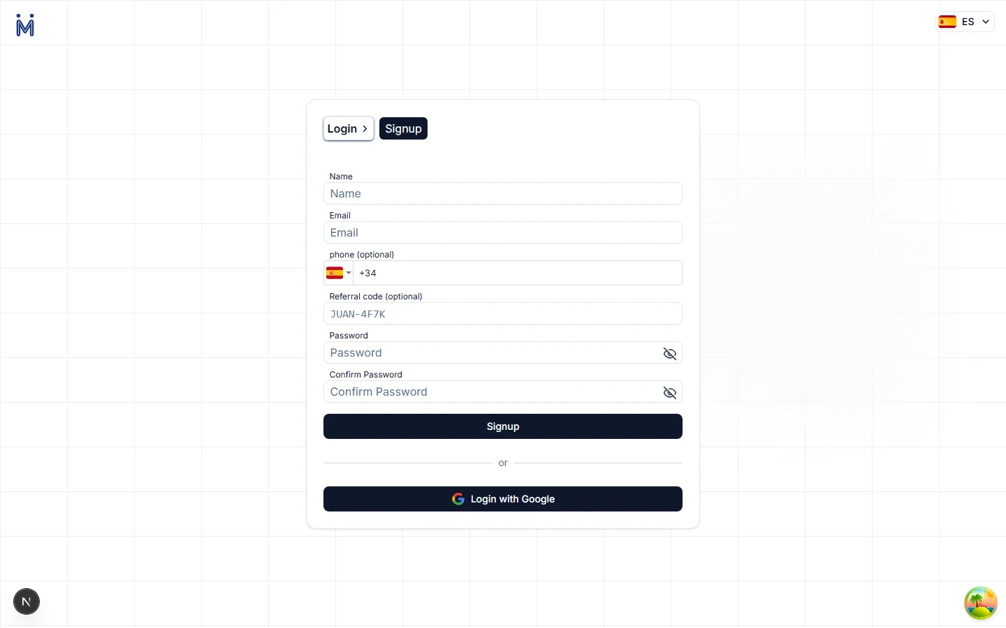 Create your account and your business