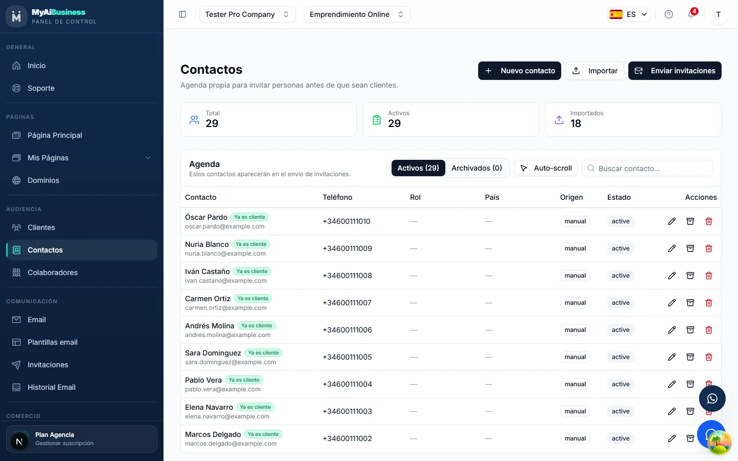 Contacts and customers: import and segment