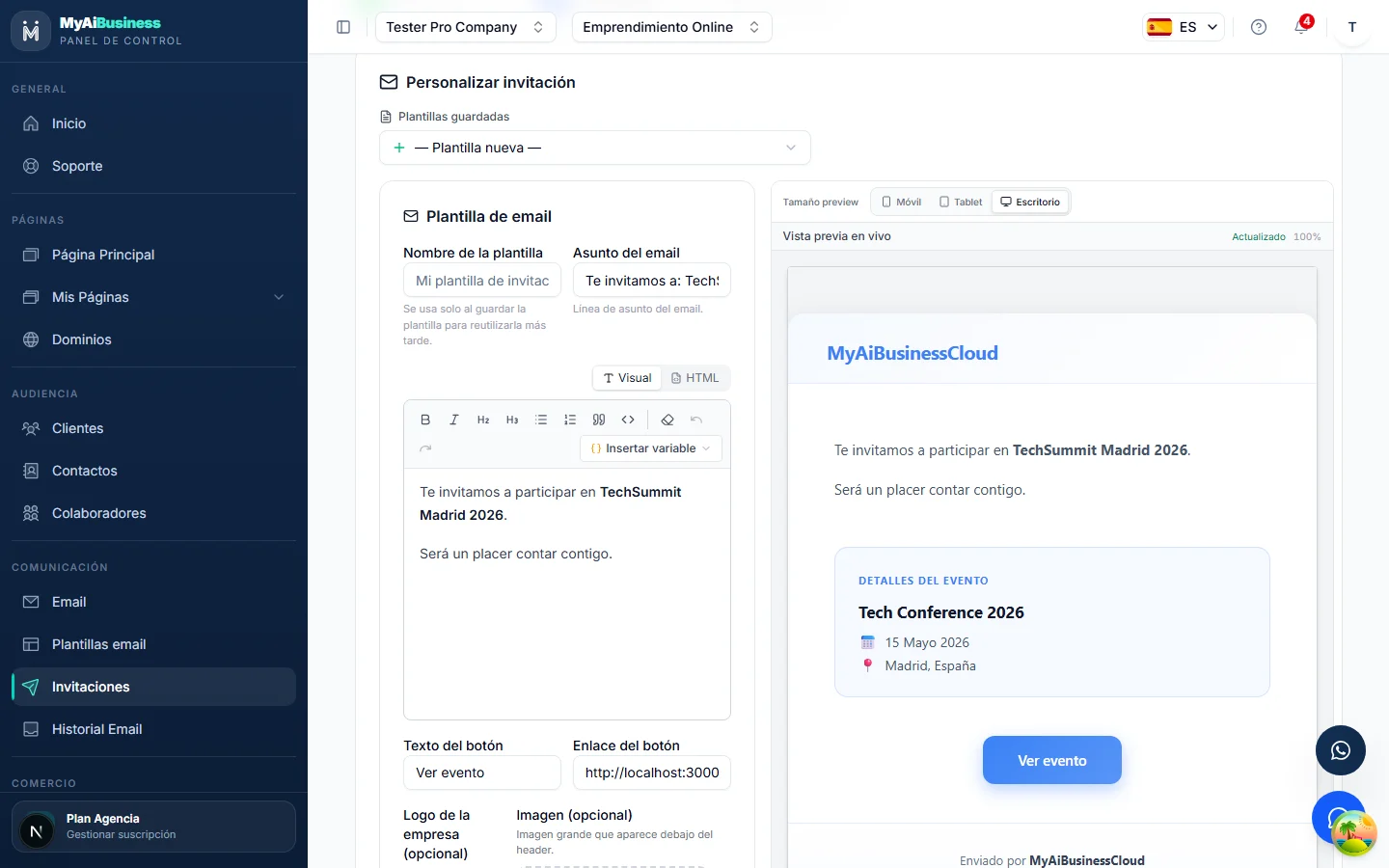 Email: your sender and invitations
